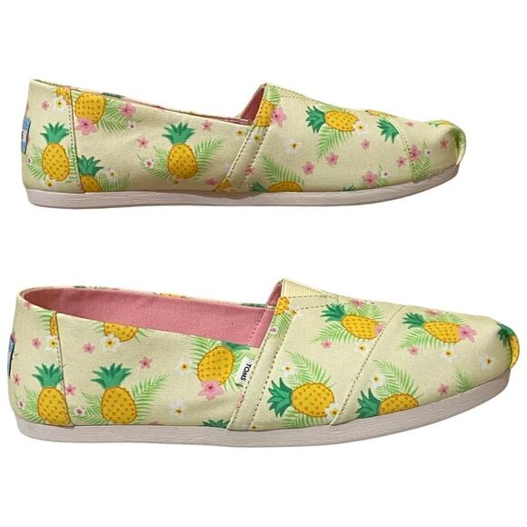 🍍 Summer Fruits TOMS Alpargata OrthoLite Lemonade Pineapple Paradise Print Shoes - Picture 6 of 10